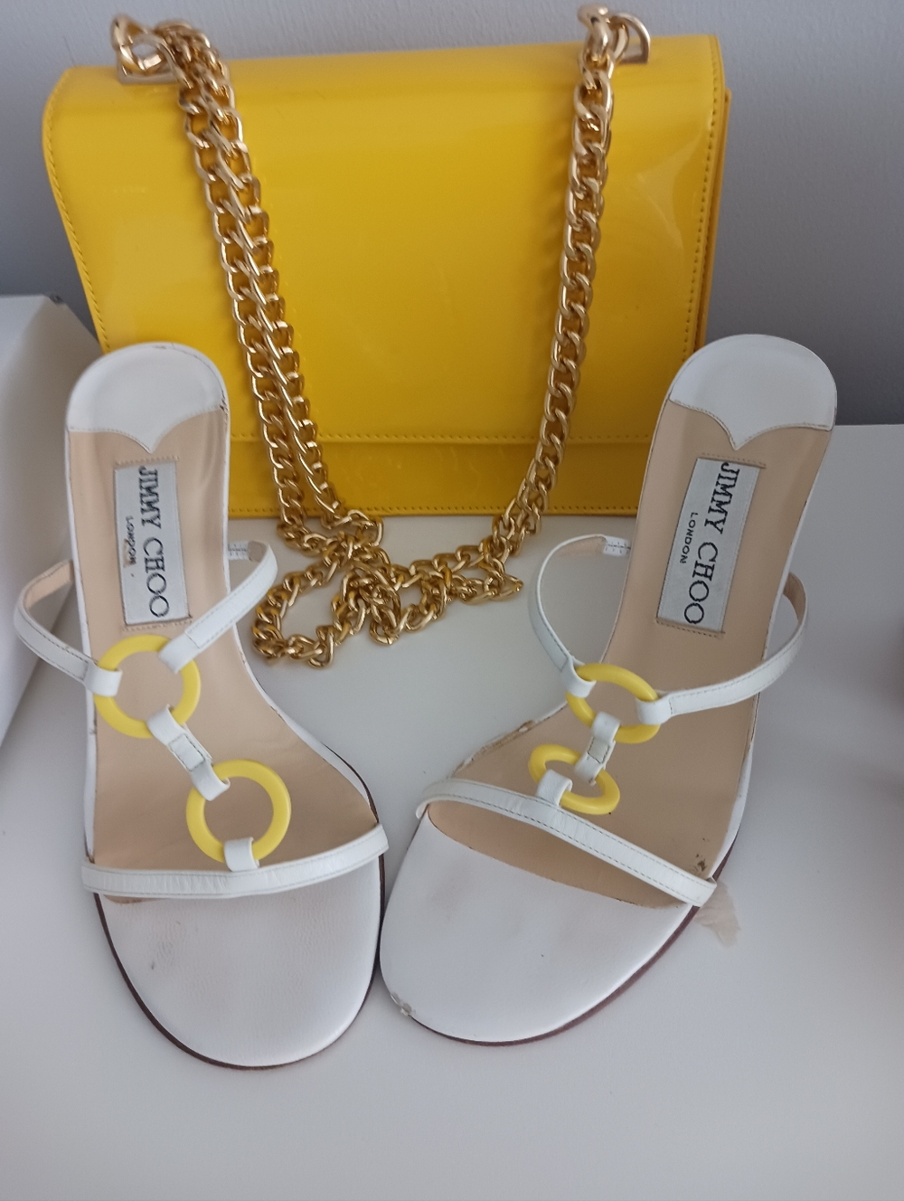 Jimmy choo sandals With Yellow Purse